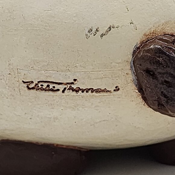 1997 Ceramic Cat Figure With Curly Whiskers 5.5" Tall Enesco Vicki Thomas - Picture 2 of 9